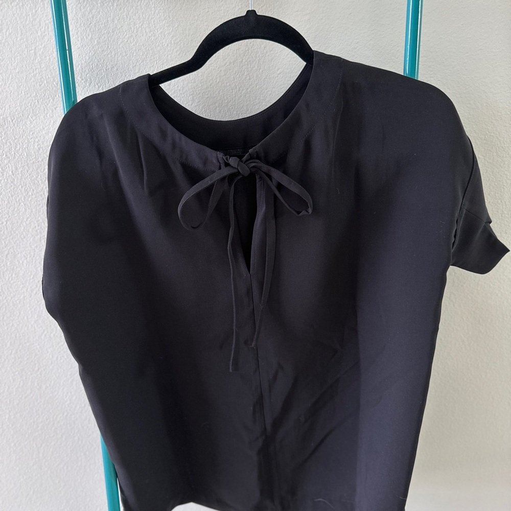 Madewell tie back black dressy top